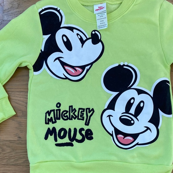 Disney Junior Mickey 3T Mickey Mouse Lime Green Sweatshirt - Picture 3 of 5
